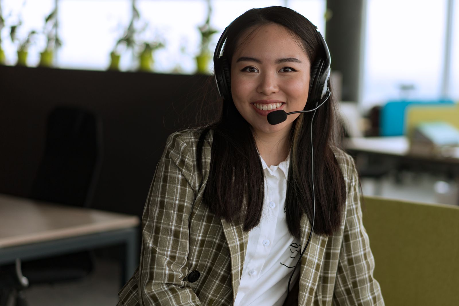 Customer Support & Call Center - Smiling Agent with Headset